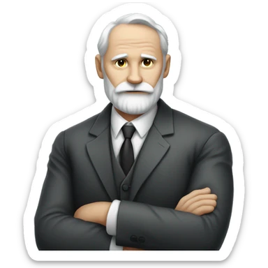 Ivan Pavlov in a suit with his arms crossed sticker