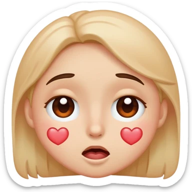 Drooling emoji with heart eyes and blushing  sticker