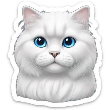 White persian cat with blue eyes sticker