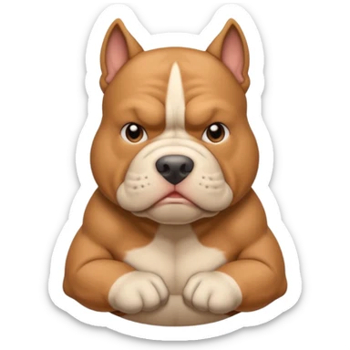 light brown pocket bully facing forwards, head and shoulders sticker