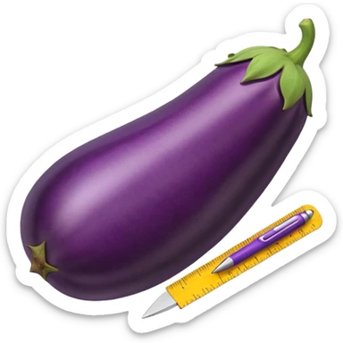 Eggplant with a ruler  sticker