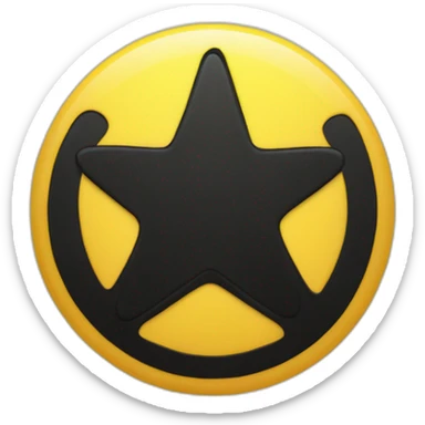 Cercle fond jaune avec une etoile noir sticker