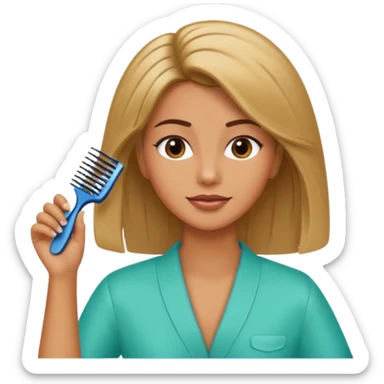 mujer peinandose en la peluqueria sticker