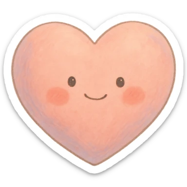 cute heart, ghibli style, no background sticker