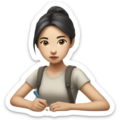 chinese architect girl sticker