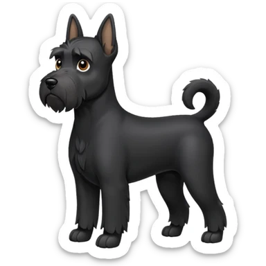 Black schnauzer with cropped ears sticker