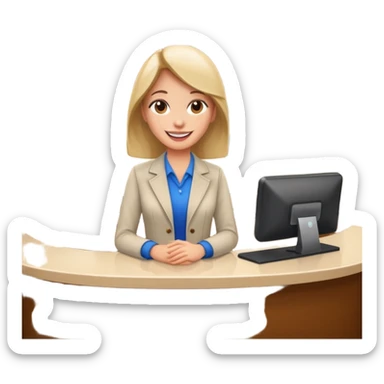 tourist \ standing on hotel reception desk  sticker