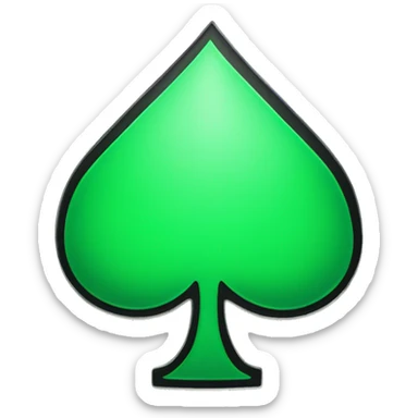 ace of spade, the spade is colored green instead of black sticker
