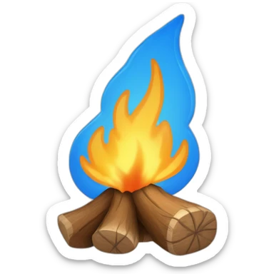 Une flamme bleu sur un feu de camp sticker