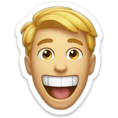 guy laughing out loud extremely uncanny sticker