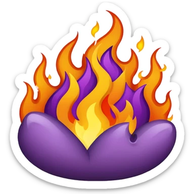 plain purple no orange color fire sticker