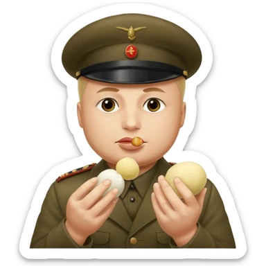 Mussolini ăn mochi sticker