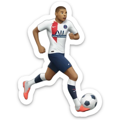 kylian mbappe, running, psg sticker