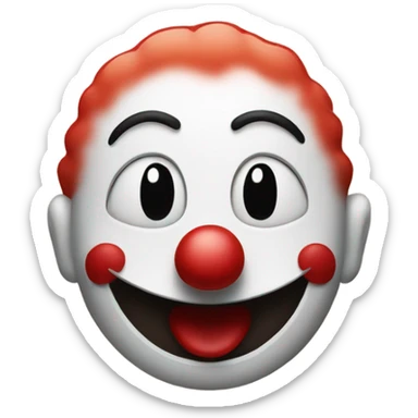 smiley face with clown hai sticker