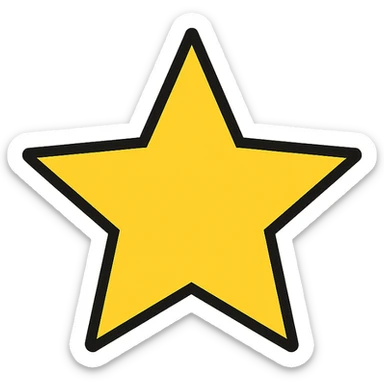 five-pointed star, outlined, modern flat style sticker