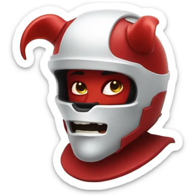devil with skid lid. red skin sticker
