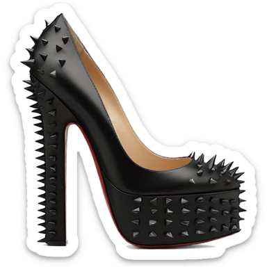 VALENTINO Tan-go PLATFORM PUMP black spikes sticker