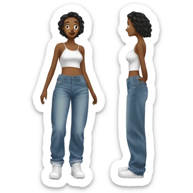 Low rise baggy jeans sticker