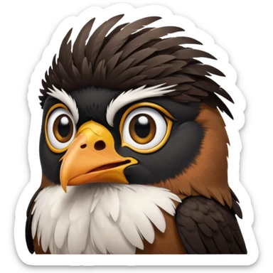 A crying common myna bird cute emoji sticker