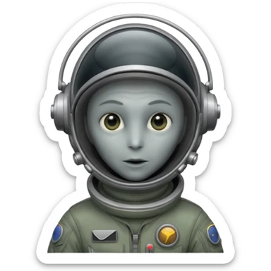 Alein pilot with antenna head  sticker