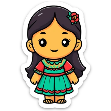 Mexican girl sticker