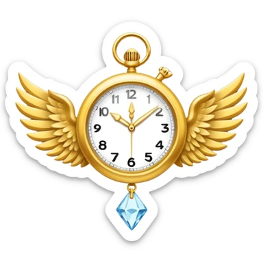 Emoji del signo Lúmiar: un reloj luminoso con alas, colores dorado y blanco, estilo minimalista, sensación de claridad, intuición y calma.”
 sticker