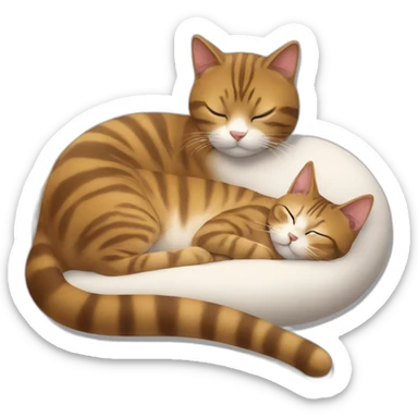 chat qui dort sur un autre chat sticker