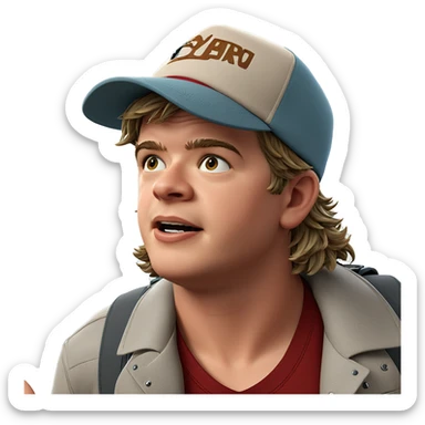 casual boy with backpack sticker