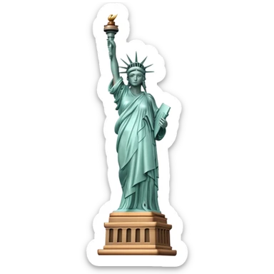 Ultra basic Statue of Liberty with minimal details sticker