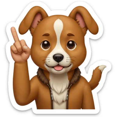 dog sticking up middle finger  sticker