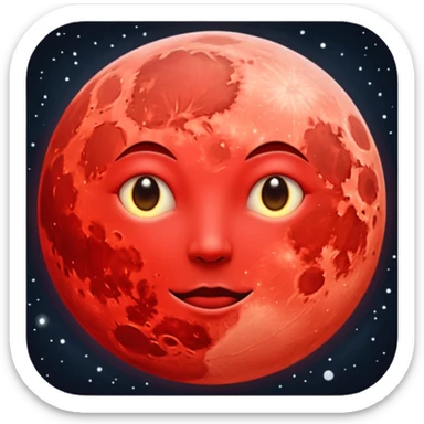 Red moon sticker