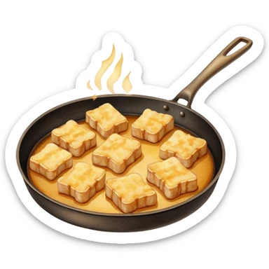 fried lard on pan sticker