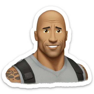 the rock kiss white guy sticker