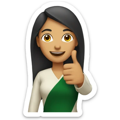 A PAKISTANI WOMAN WITH THUMBS UP sticker