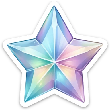 Pastel iridescent glass crystal estrella tornasolado sticker