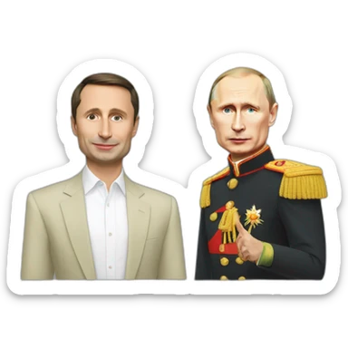 Zelensky and putin lgbt sticker