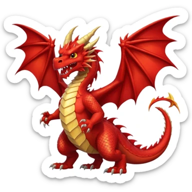 angry Dragon, full body sticker