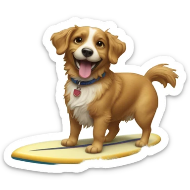 Dog on surfboard sticker