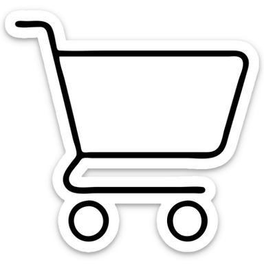 Shopping cart icon with wheels and handle sticker