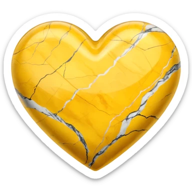 yellow heart with marble texture sticker