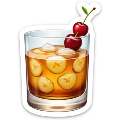 Emoji with an amaretto sour cocktail without face, normal glass sticker