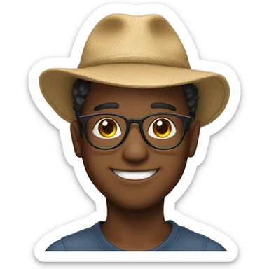 boys with hats and smiles glasses  sticker