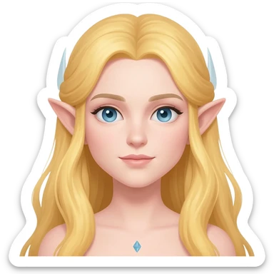 Una reina elfa amarilla rubia de ojos azul pálido sticker