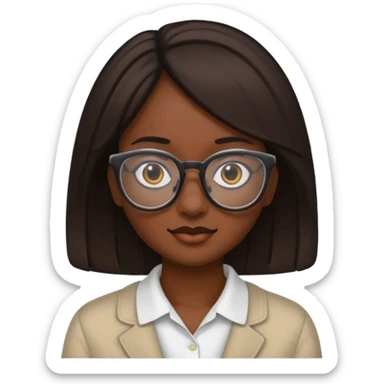 de una chica morena con lentes sticker