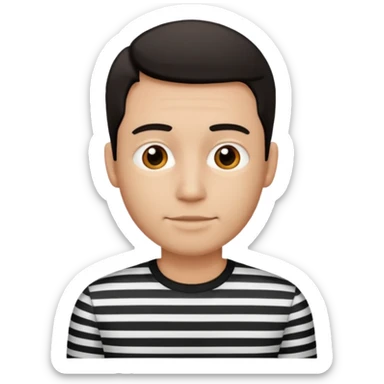 Man with black Striped Shirt not t shirt sticker