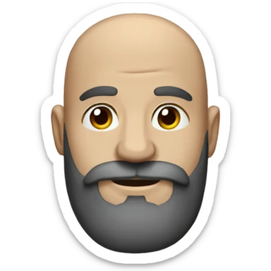 bald man with a thick beard sticker