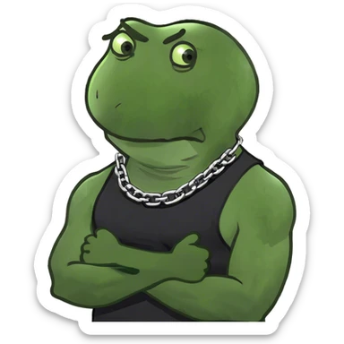 arms crossed holding neck angry guy sticker