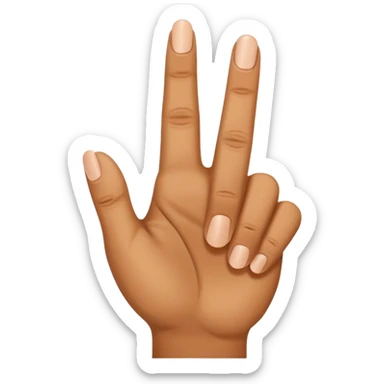 A hand with only the thumb pointy and middle finger raised sticker