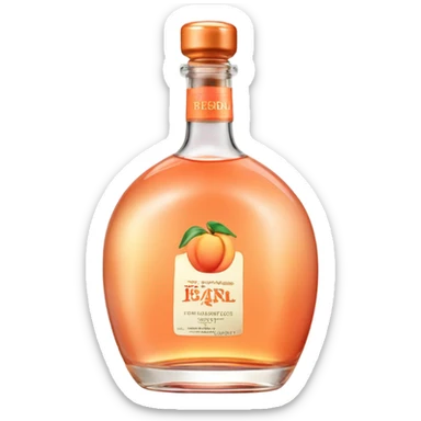 liquor bottle with peach ice liquor sticker
