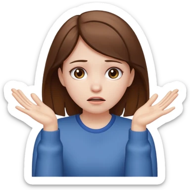 sad girl throwing up her hands sticker